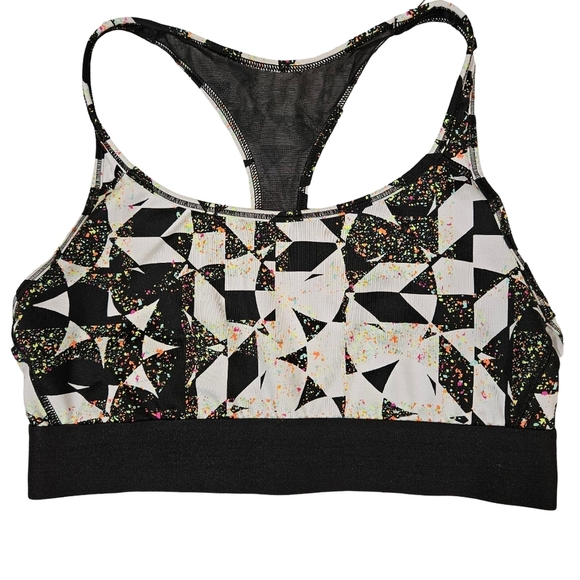 Victoria's Secret "The Player"Sports Bra,Black/White With Neon Splatter, Medium - Picture 5 of 11